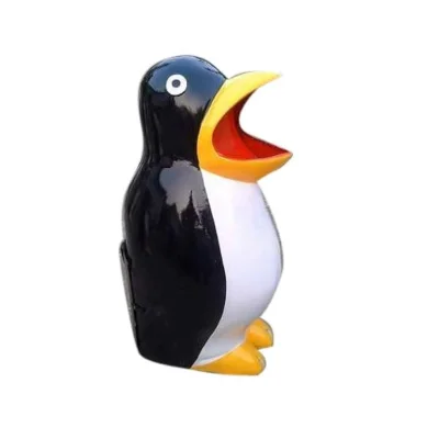 Penguin Animal Shape Dustbin – FRP Dustbin for Schools, Parks & Public Areas | Steel Shakti