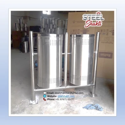 Stainless Steel Dustbin 100 Ltr – Premium Quality | Direct from SS Dustbin Manufacturer in Delhi | Steel Shakti Fabrication