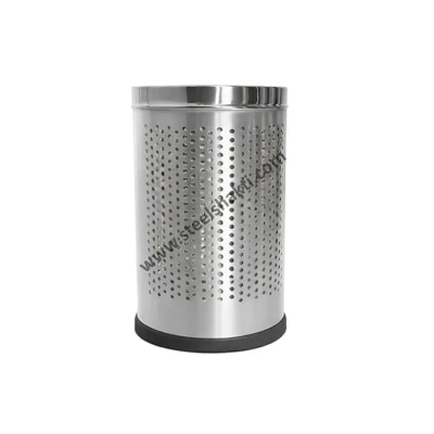 Steel Shakti SS 202 Perforated Dustbin – 10L Round Silver Jali Bin (8"x12")