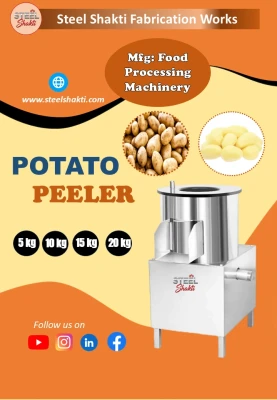 Steel Shakti Potato Peeler Machine –  Stainless Steel, 5kg/10kg/20kg Best Price India - View 2 | Steel Shakti Fabrication
