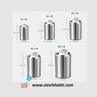 SS Dustbin: Leading Steel Swing Bin Manufacturer in New Delhi - View 3 | Steel Shakti Fabrication