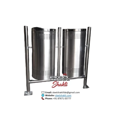 Stainless Steel Dustbin 100 Ltr – Premium Quality | Direct from SS Dustbin Manufacturer in Delhi - View 2 | Steel Shakti Fabrication